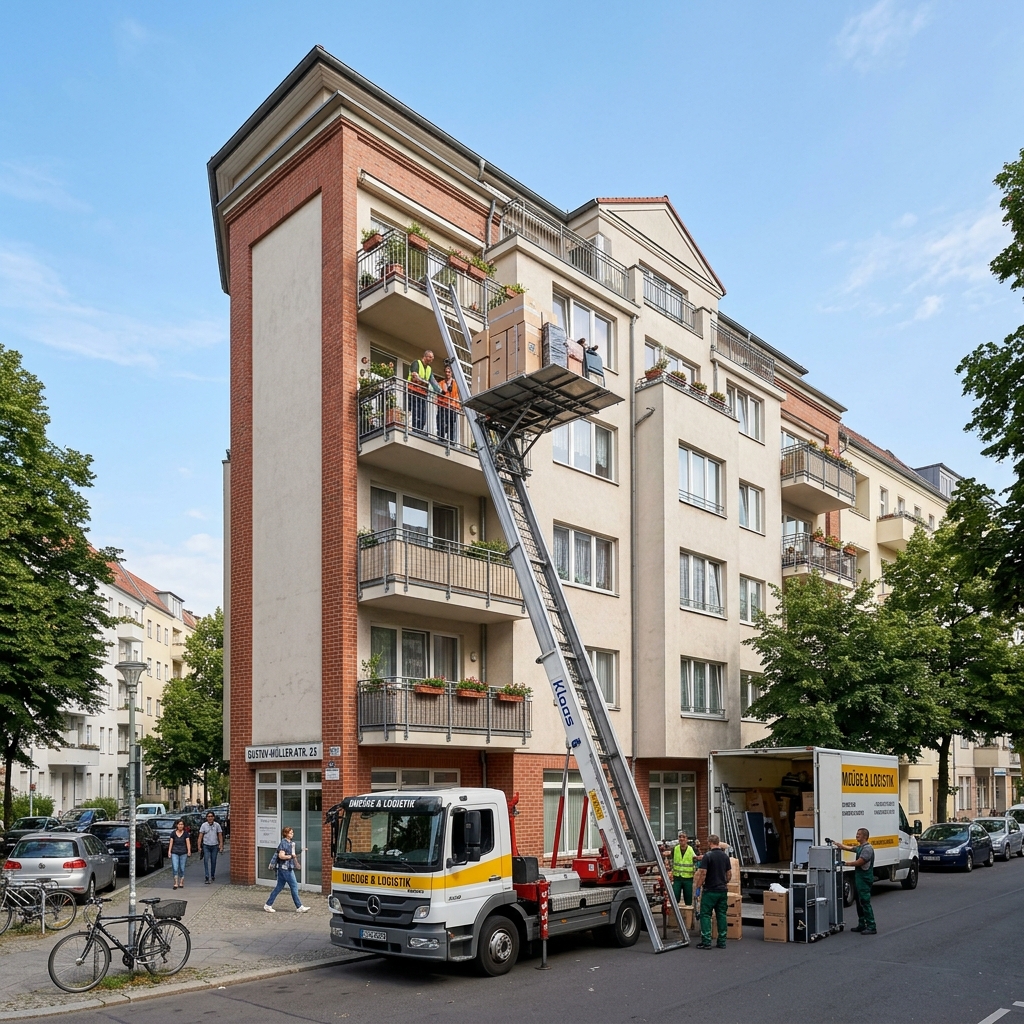 Möbelaufzug als Hintergrundmotiv